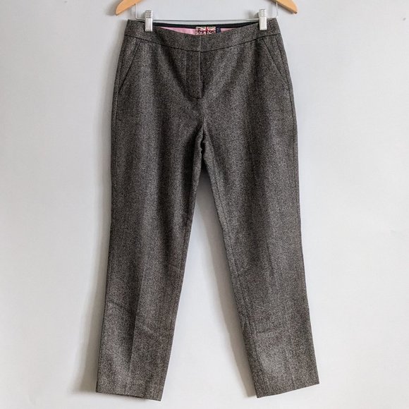 Johnnie Boden British Tween Wool Blend Herringbone Trousers Size 6R - Picture 2 of 7